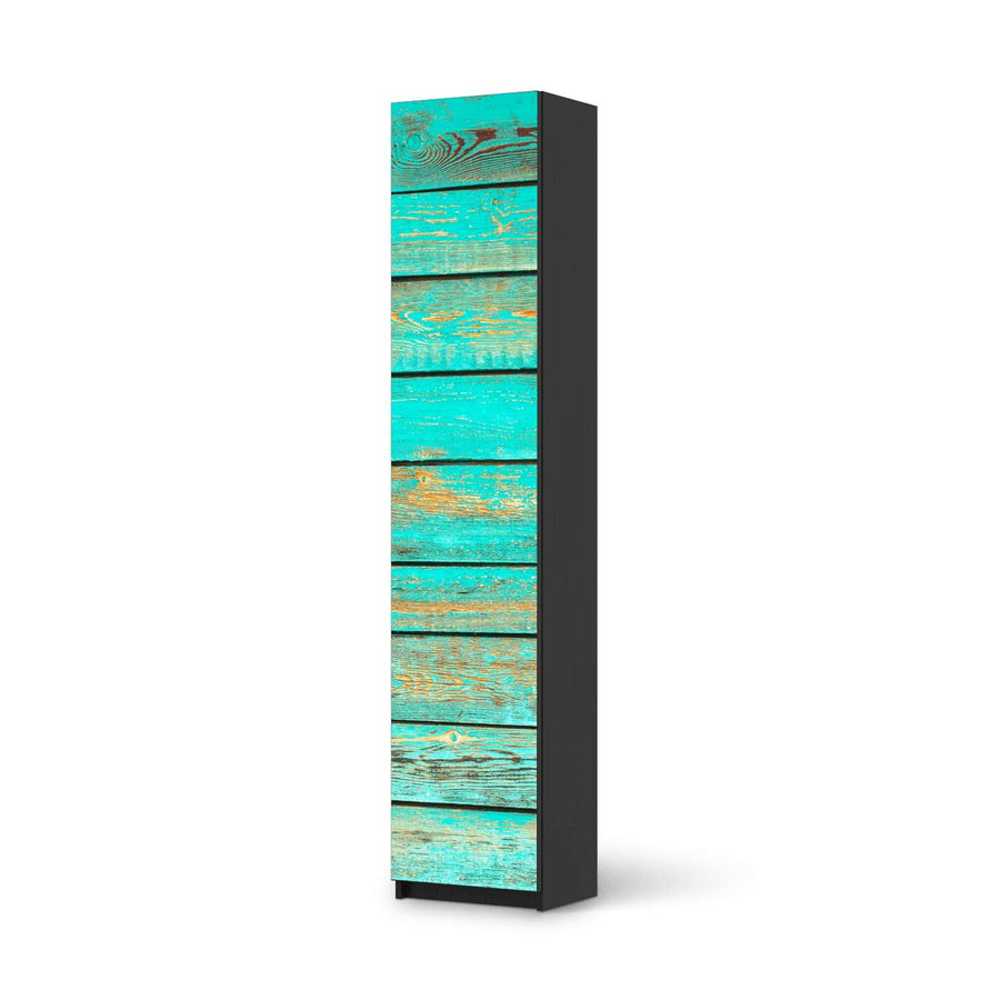 Klebefolie Wooden Aqua - IKEA Pax Schrank 236 cm Höhe - 1 Tür - schwarz