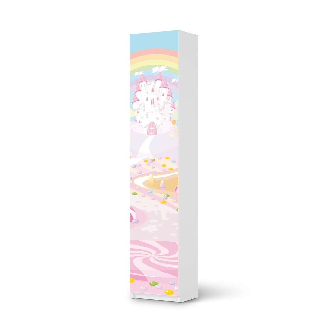 Klebefolie Candyland - IKEA Pax Schrank 236 cm Höhe - 1 Tür - weiss