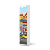 Klebefolie City Life - IKEA Pax Schrank 236 cm Höhe - 1 Tür - weiss