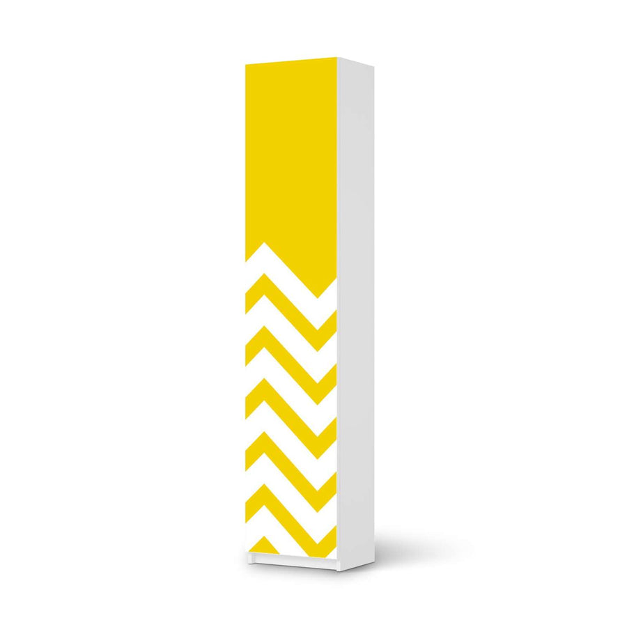 Klebefolie Gelbe Zacken - IKEA Pax Schrank 236 cm Höhe - 1 Tür - weiss
