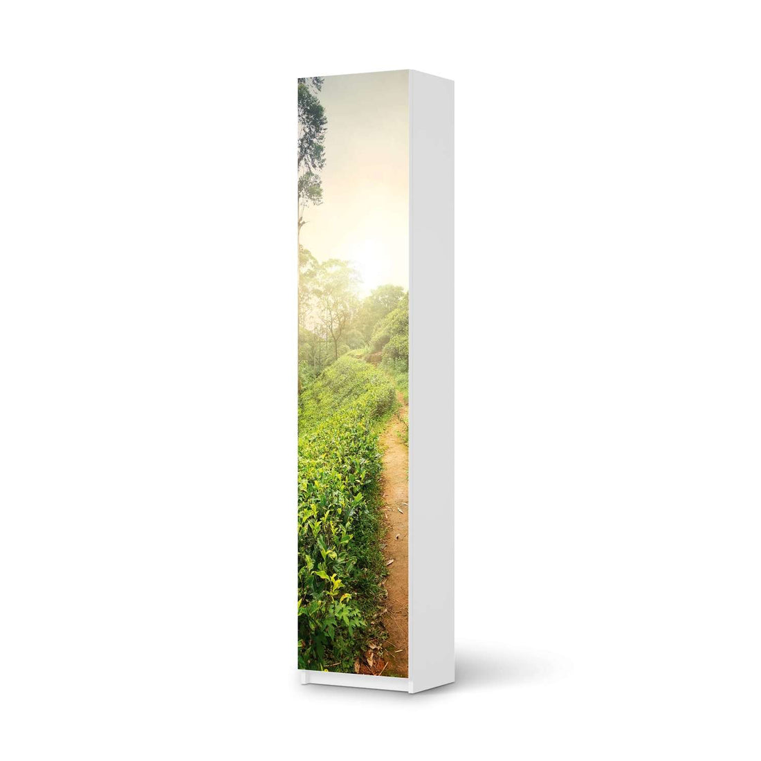 Klebefolie Green Tea Fields - IKEA Pax Schrank 236 cm Höhe - 1 Tür - weiss