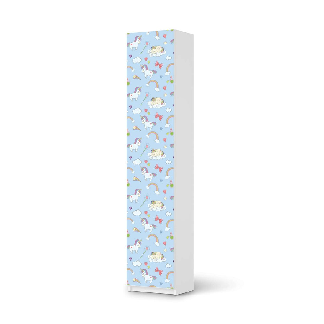 Klebefolie Rainbow Unicorn - IKEA Pax Schrank 236 cm Höhe - 1 Tür - weiss