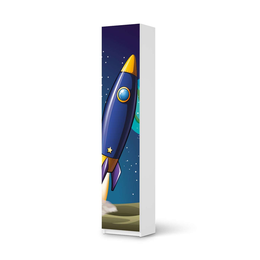 Klebefolie Space Rocket - IKEA Pax Schrank 236 cm Höhe - 1 Tür - weiss