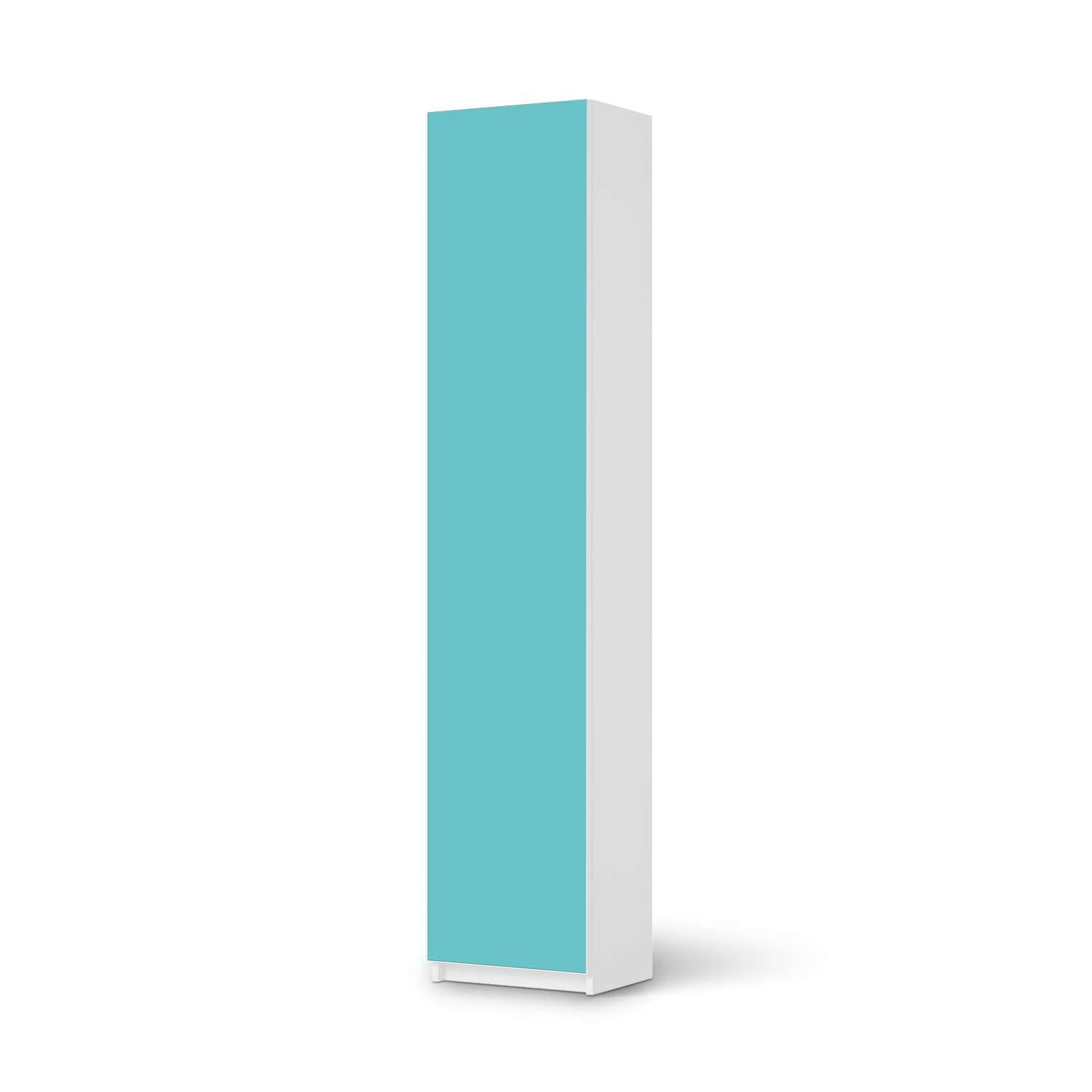 Klebefolie Türkisgrün Light - IKEA Pax Schrank 236 cm Höhe - 1 Tür - weiss