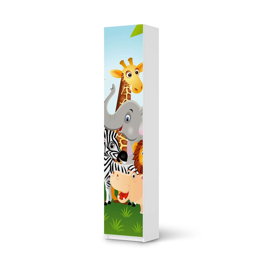 Klebefolie Wild Animals - IKEA Pax Schrank 236 cm Höhe - 1 Tür - weiss