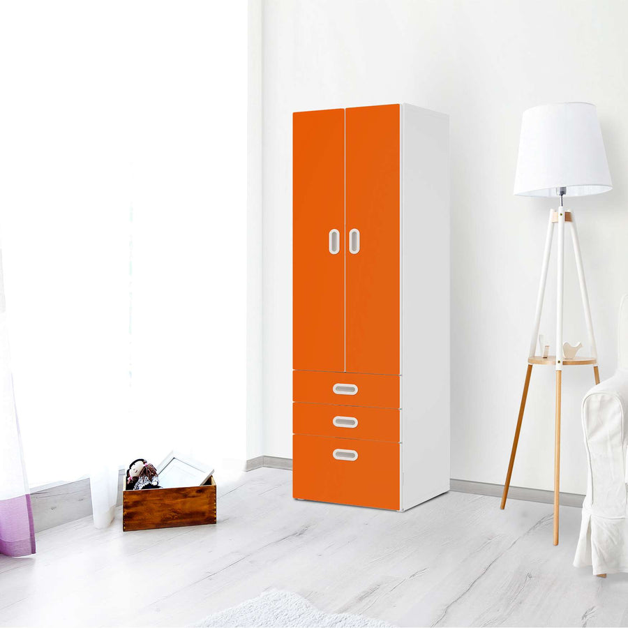 Klebefolie Orange Dark - IKEA Stuva / Fritids kombiniert - 3 Schubladen und 2 große Türen - Kinderzimmer