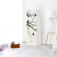Klebefolie Tree and Birds 1 - IKEA Stuva / Fritids kombiniert - 3 Schubladen und 2 große Türen - Kinderzimmer