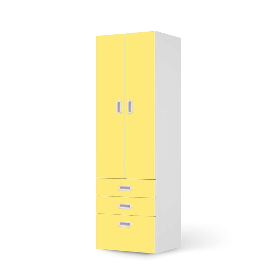 Klebefolie Gelb Light - IKEA Stuva / Fritids kombiniert - 3 Schubladen und 2 große Türen  - weiss