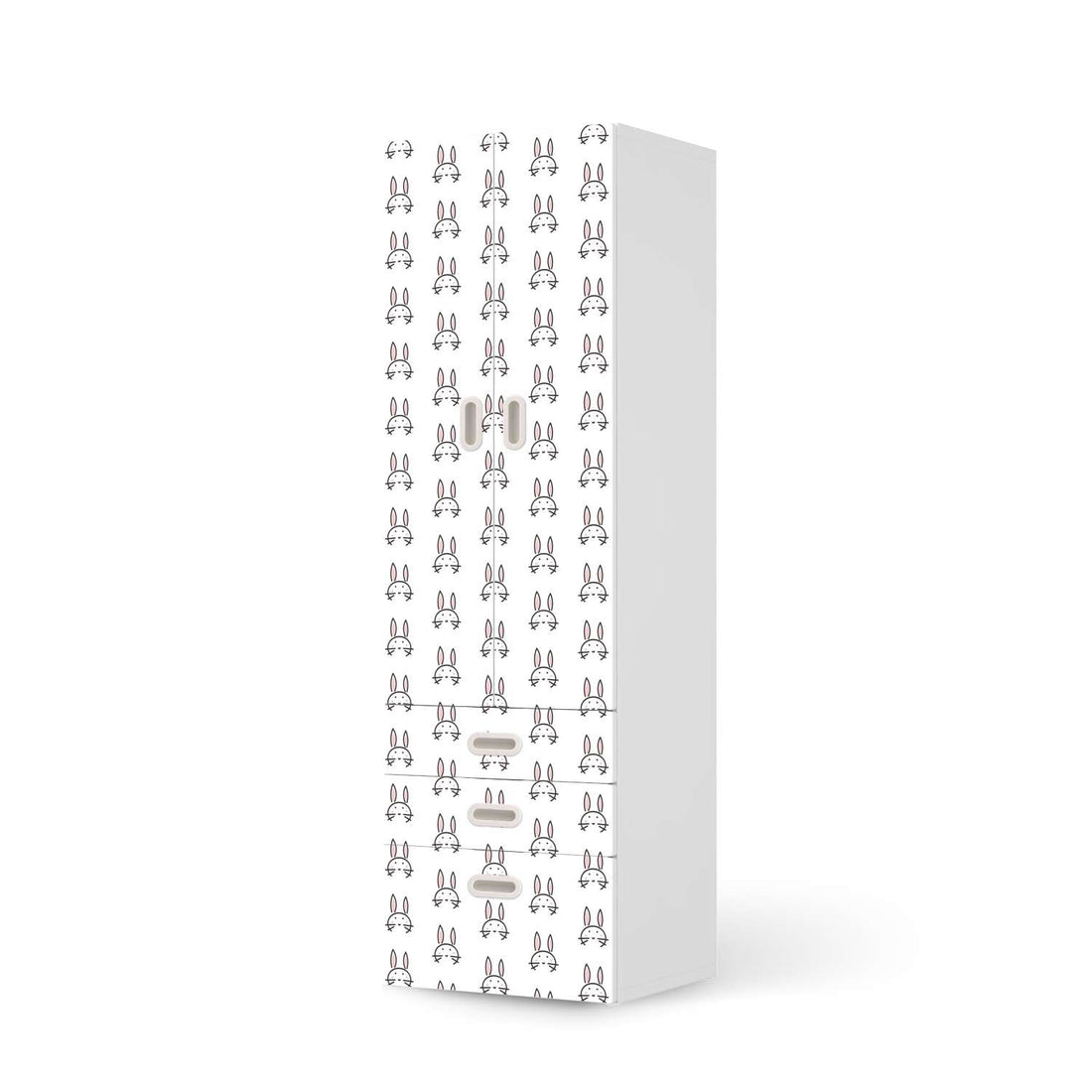 Klebefolie Hoppel - IKEA Stuva / Fritids kombiniert - 3 Schubladen und 2 große Türen  - weiss