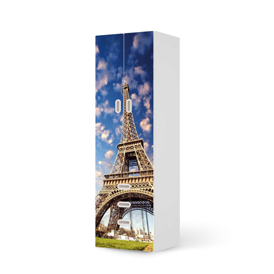 Klebefolie La Tour Eiffel - IKEA Stuva / Fritids kombiniert - 3 Schubladen und 2 große Türen  - weiss