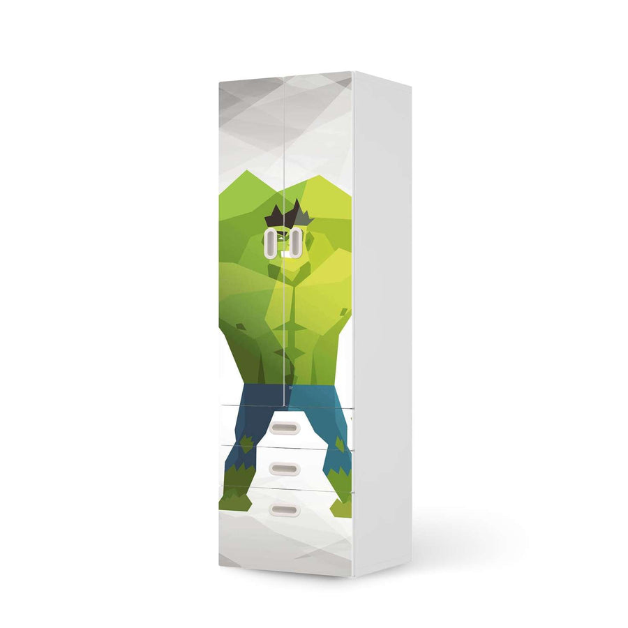 Klebefolie Mr. Green - IKEA Stuva / Fritids kombiniert - 3 Schubladen und 2 große Türen  - weiss