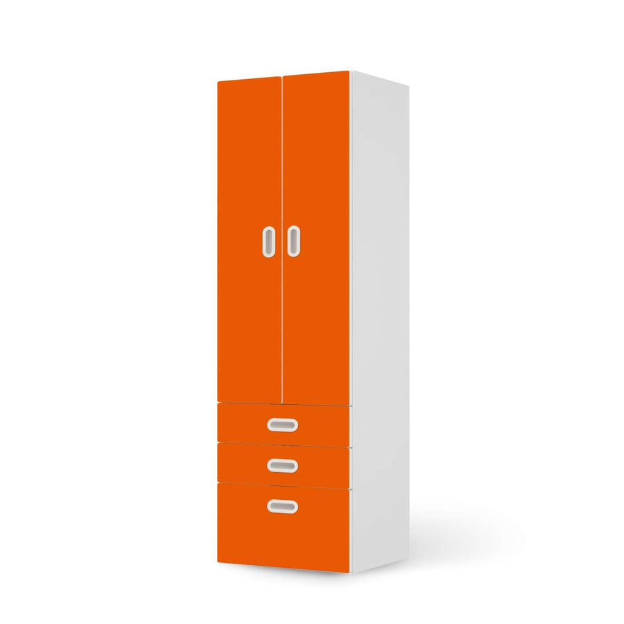 Klebefolie Orange Dark - IKEA Stuva / Fritids kombiniert - 3 Schubladen und 2 große Türen  - weiss