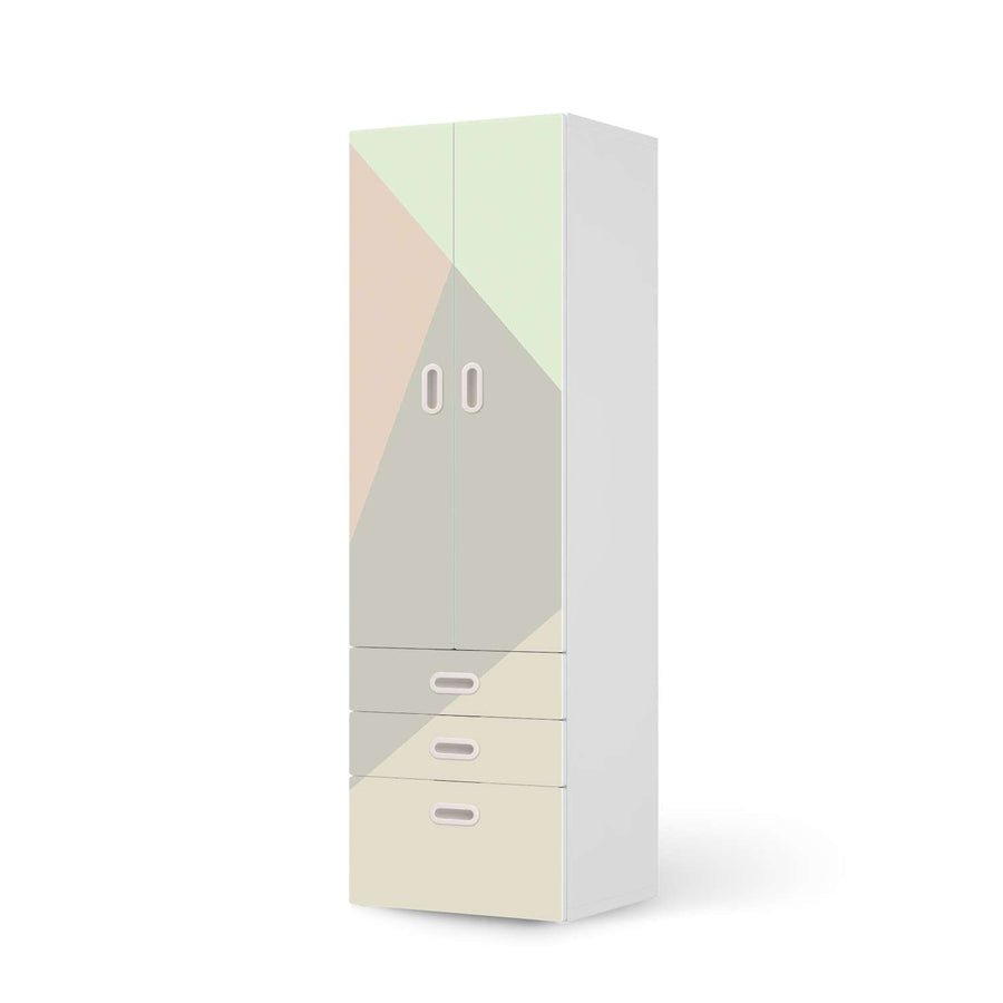 Klebefolie Pastell Geometrik - IKEA Stuva / Fritids kombiniert - 3 Schubladen und 2 große Türen  - weiss