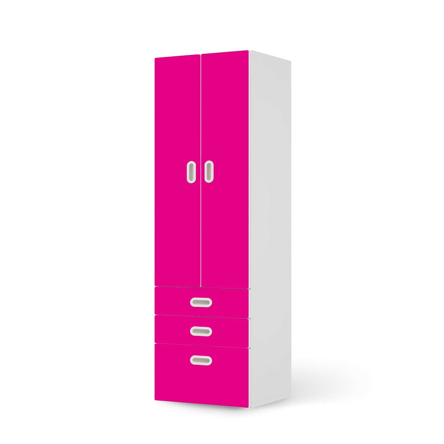 Klebefolie Pink Dark - IKEA Stuva / Fritids kombiniert - 3 Schubladen und 2 große Türen  - weiss