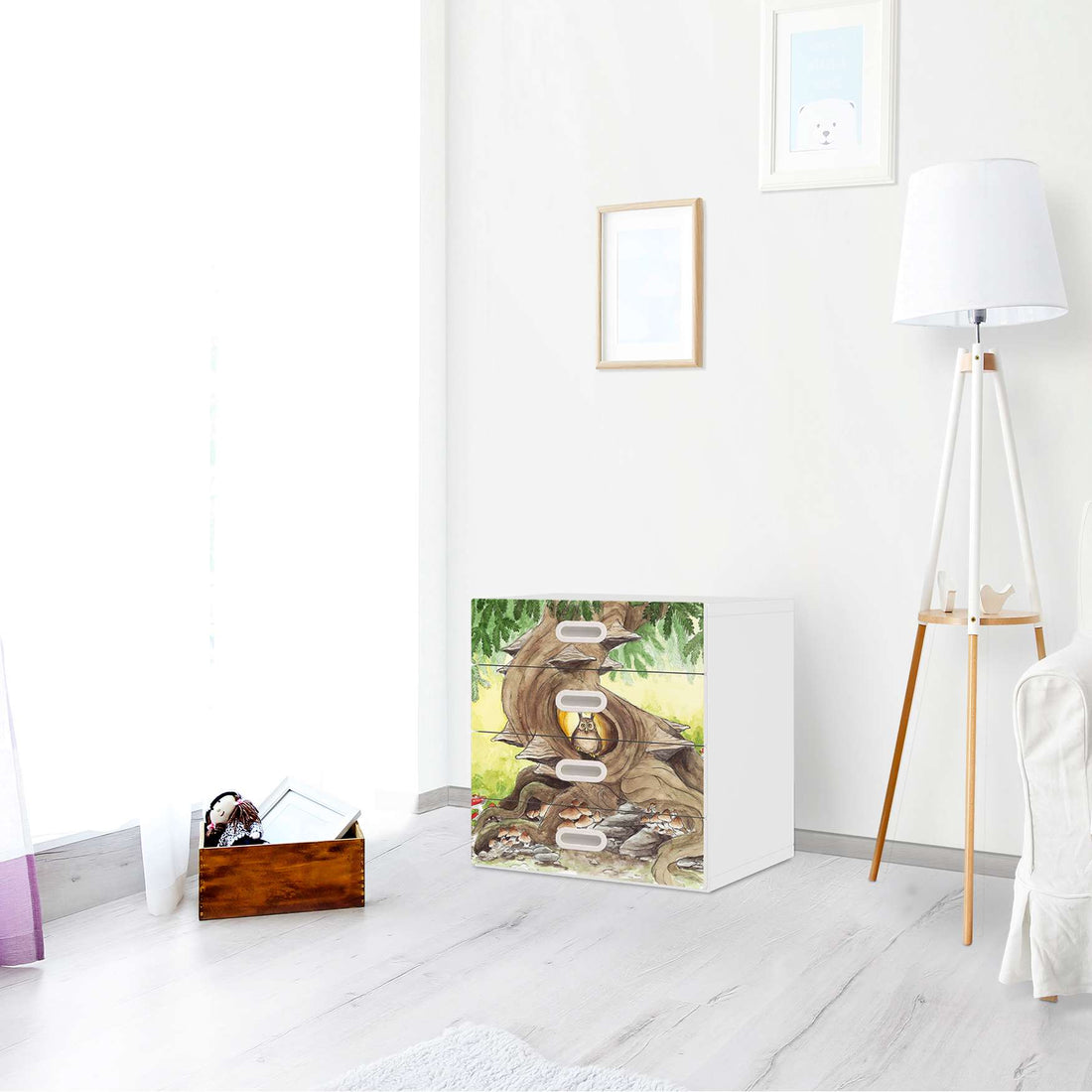 Klebefolie Eulenbaum - IKEA Stuva / Fritids Kommode - 4 Schubladen - Kinderzimmer