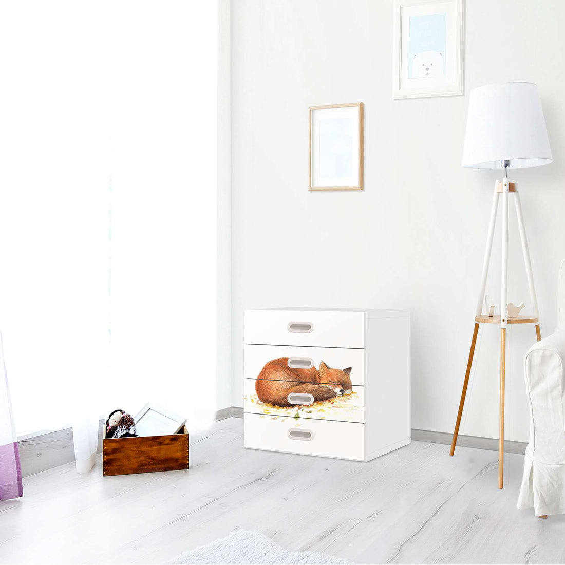 Klebefolie Fuchs - IKEA Stuva / Fritids Kommode - 4 Schubladen - Kinderzimmer