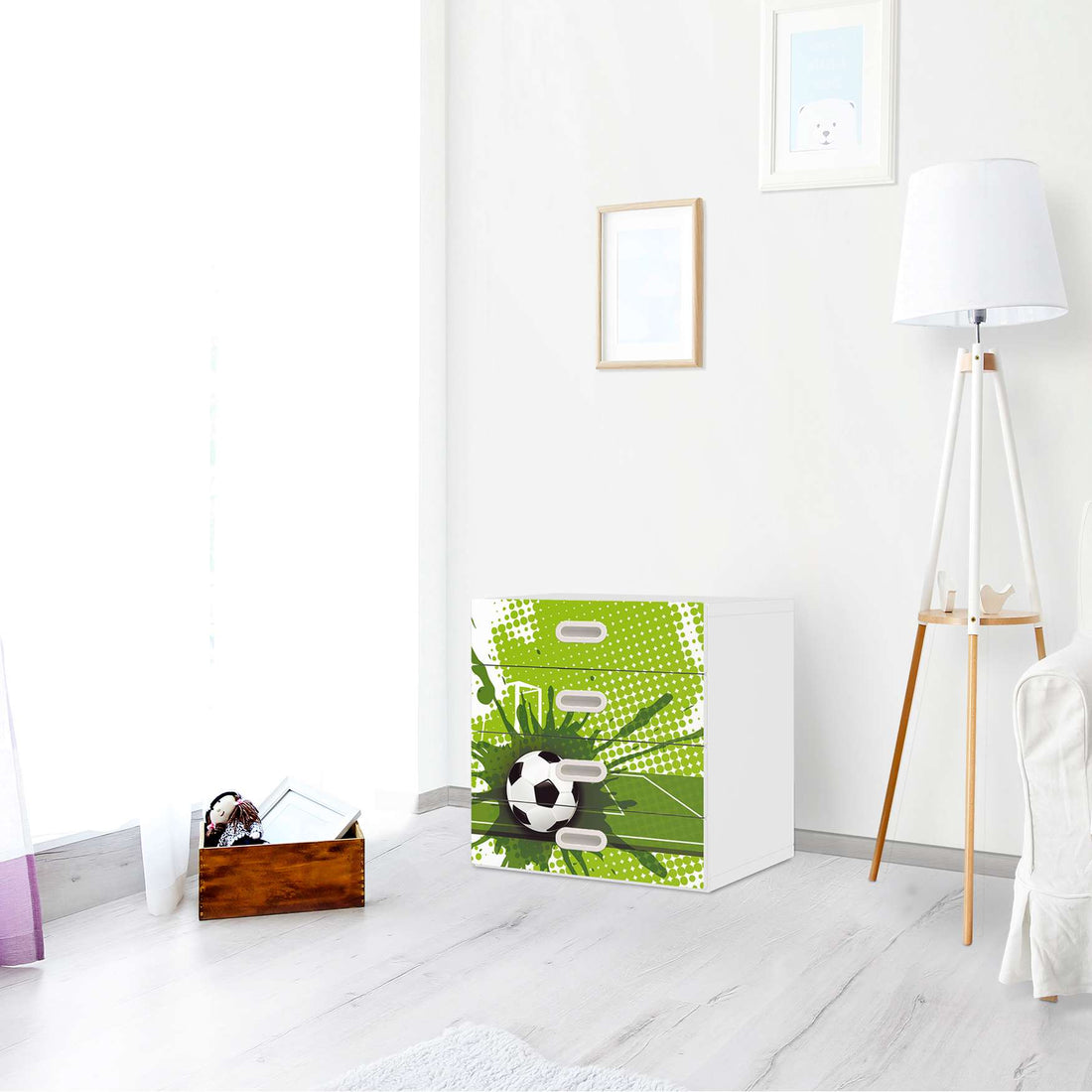 Klebefolie Goal - IKEA Stuva / Fritids Kommode - 4 Schubladen - Kinderzimmer