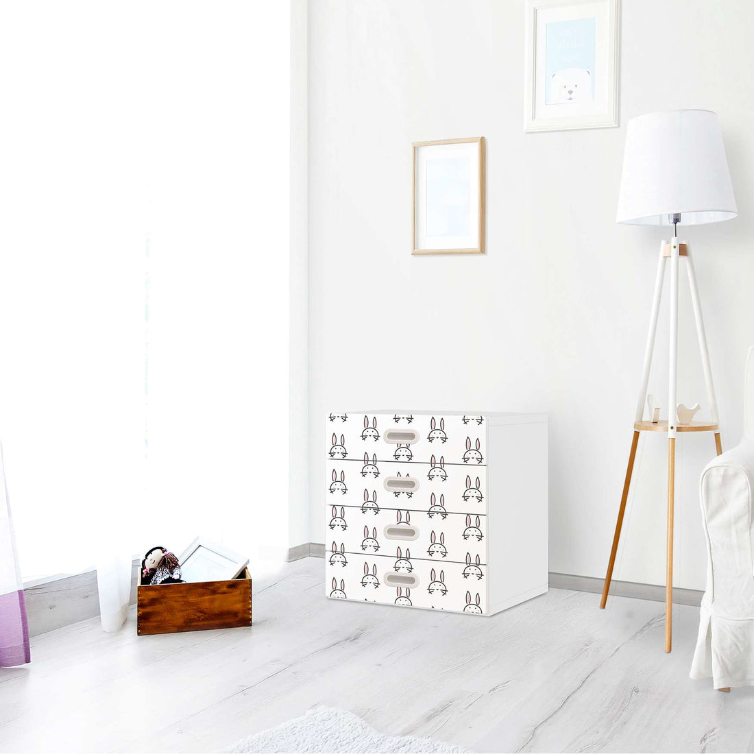 Klebefolie Hoppel - IKEA Stuva / Fritids Kommode - 4 Schubladen - Kinderzimmer