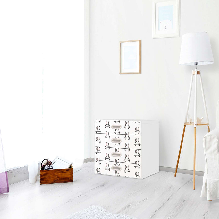 Klebefolie Hoppel - IKEA Stuva / Fritids Kommode - 4 Schubladen - Kinderzimmer