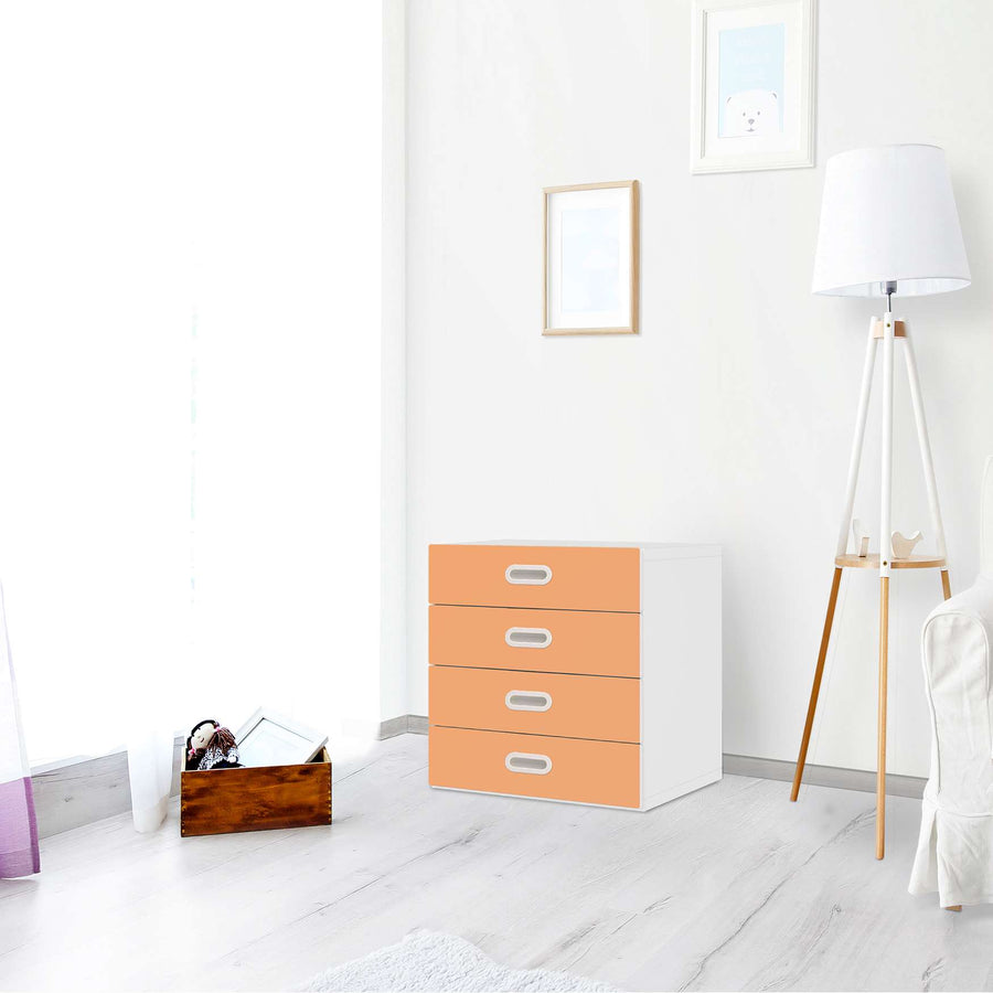 Klebefolie Orange Light - IKEA Stuva / Fritids Kommode - 4 Schubladen - Kinderzimmer