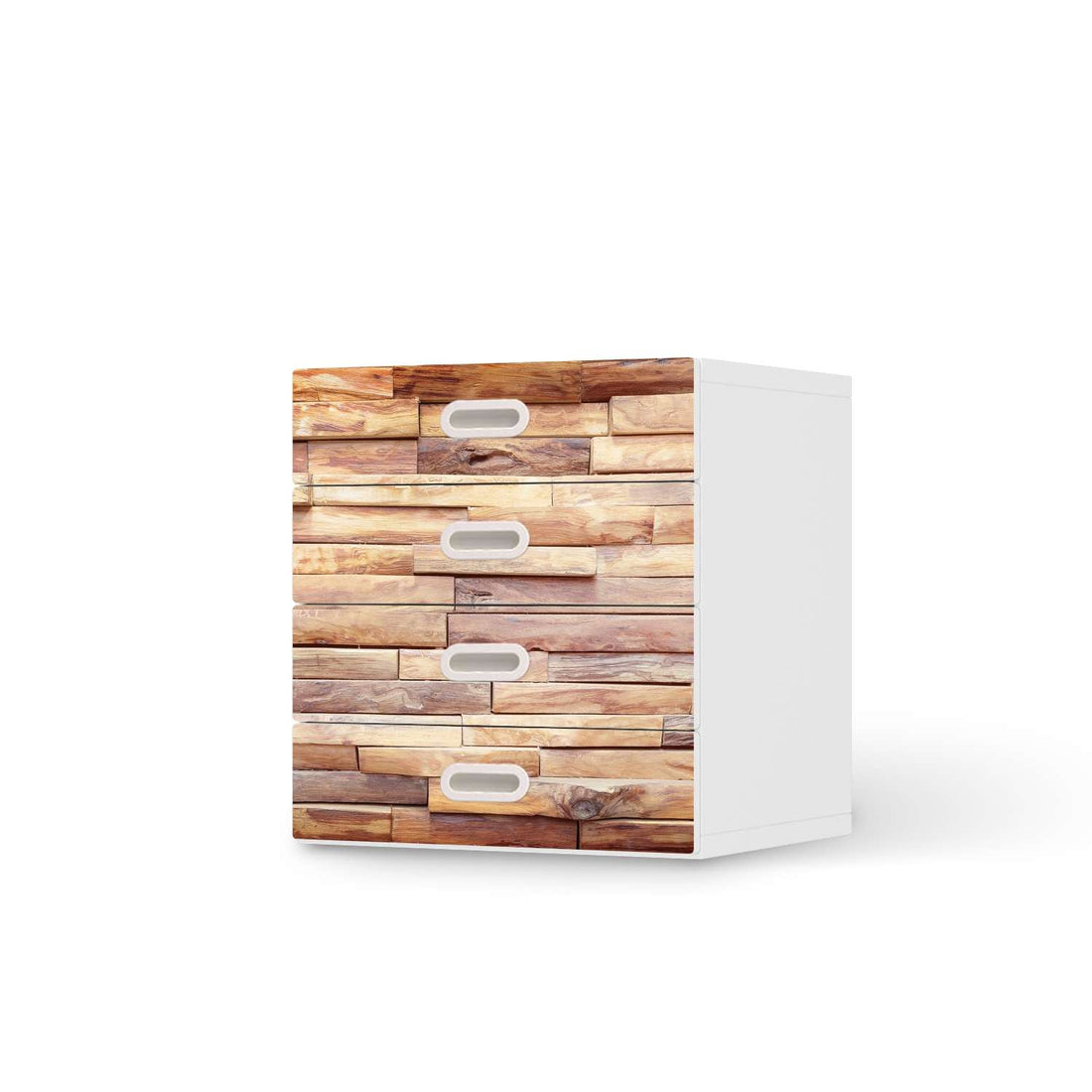 Klebefolie Artwood - IKEA Stuva / Fritids Kommode - 4 Schubladen  - weiss