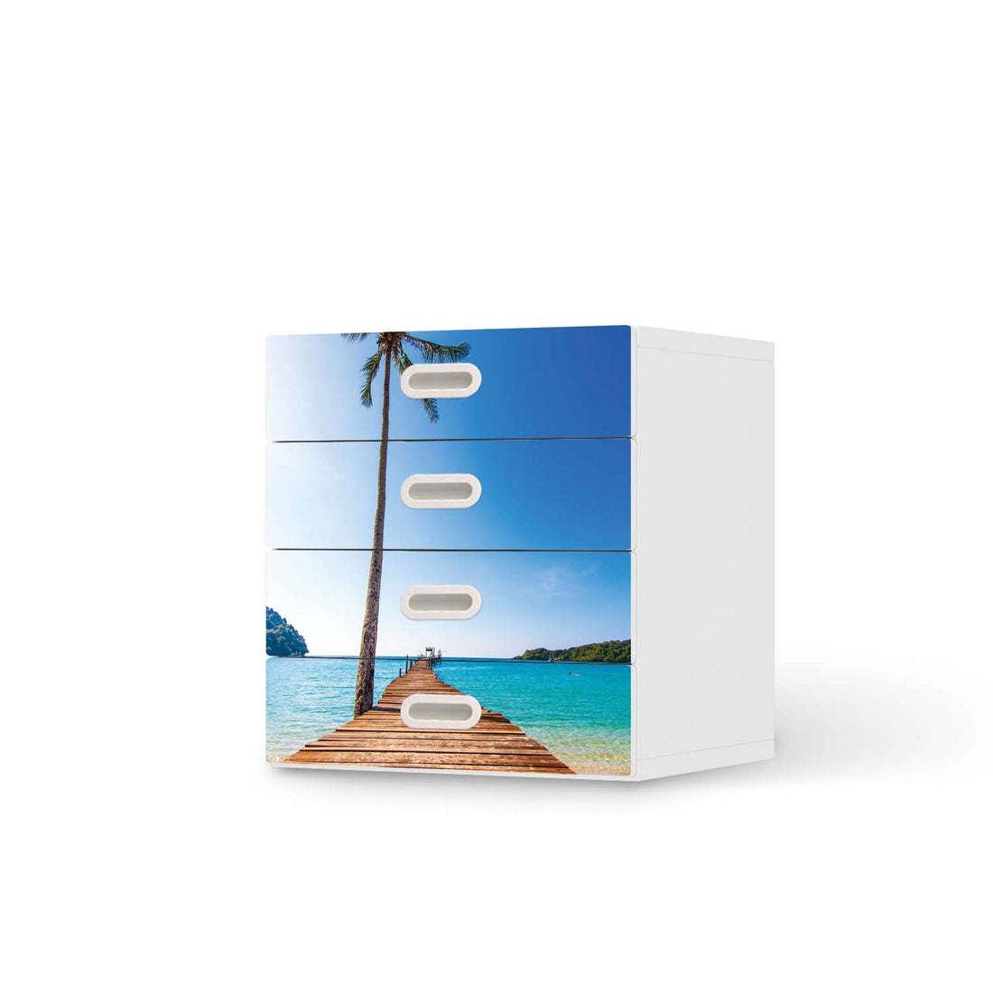Klebefolie Caribbean - IKEA Stuva / Fritids Kommode - 4 Schubladen  - weiss