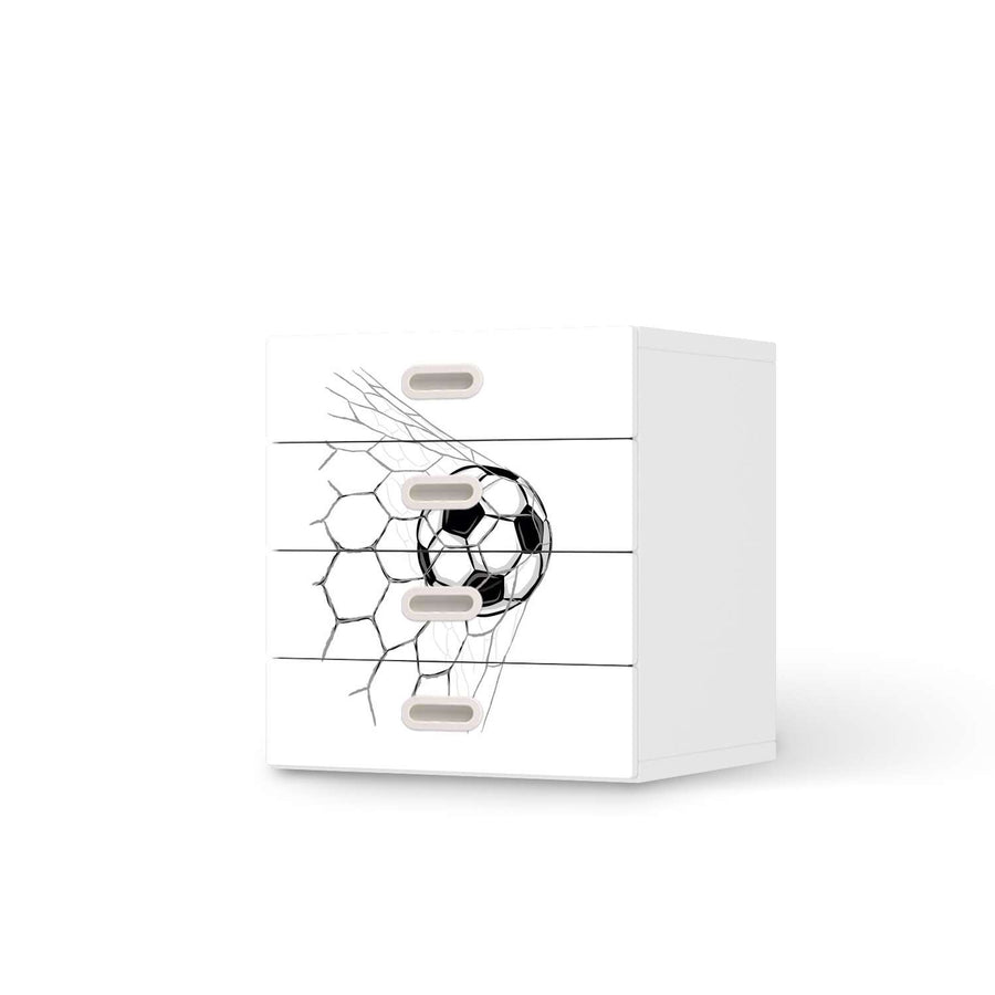 Klebefolie Eingenetzt - IKEA Stuva / Fritids Kommode - 4 Schubladen  - weiss