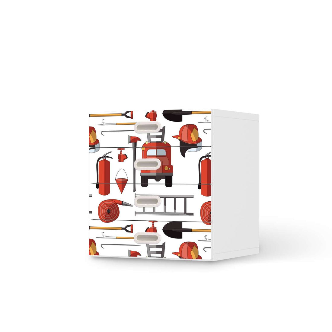 Klebefolie Firefighter - IKEA Stuva / Fritids Kommode - 4 Schubladen  - weiss