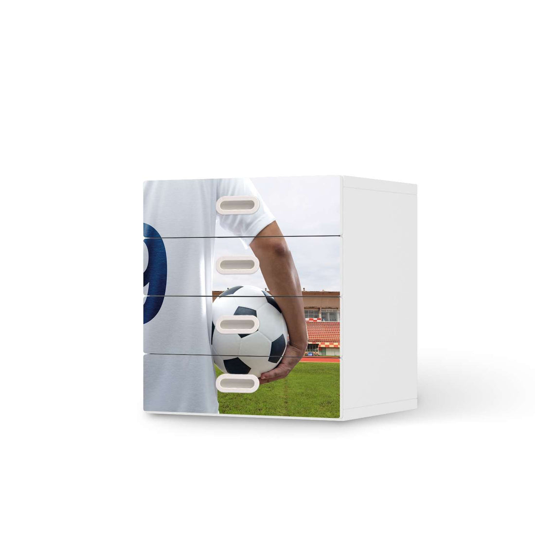 Klebefolie Footballmania - IKEA Stuva / Fritids Kommode - 4 Schubladen  - weiss