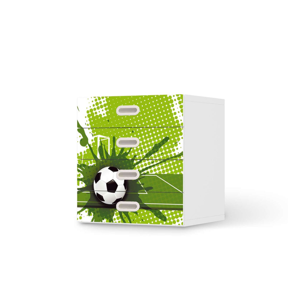 Klebefolie Goal - IKEA Stuva / Fritids Kommode - 4 Schubladen  - weiss
