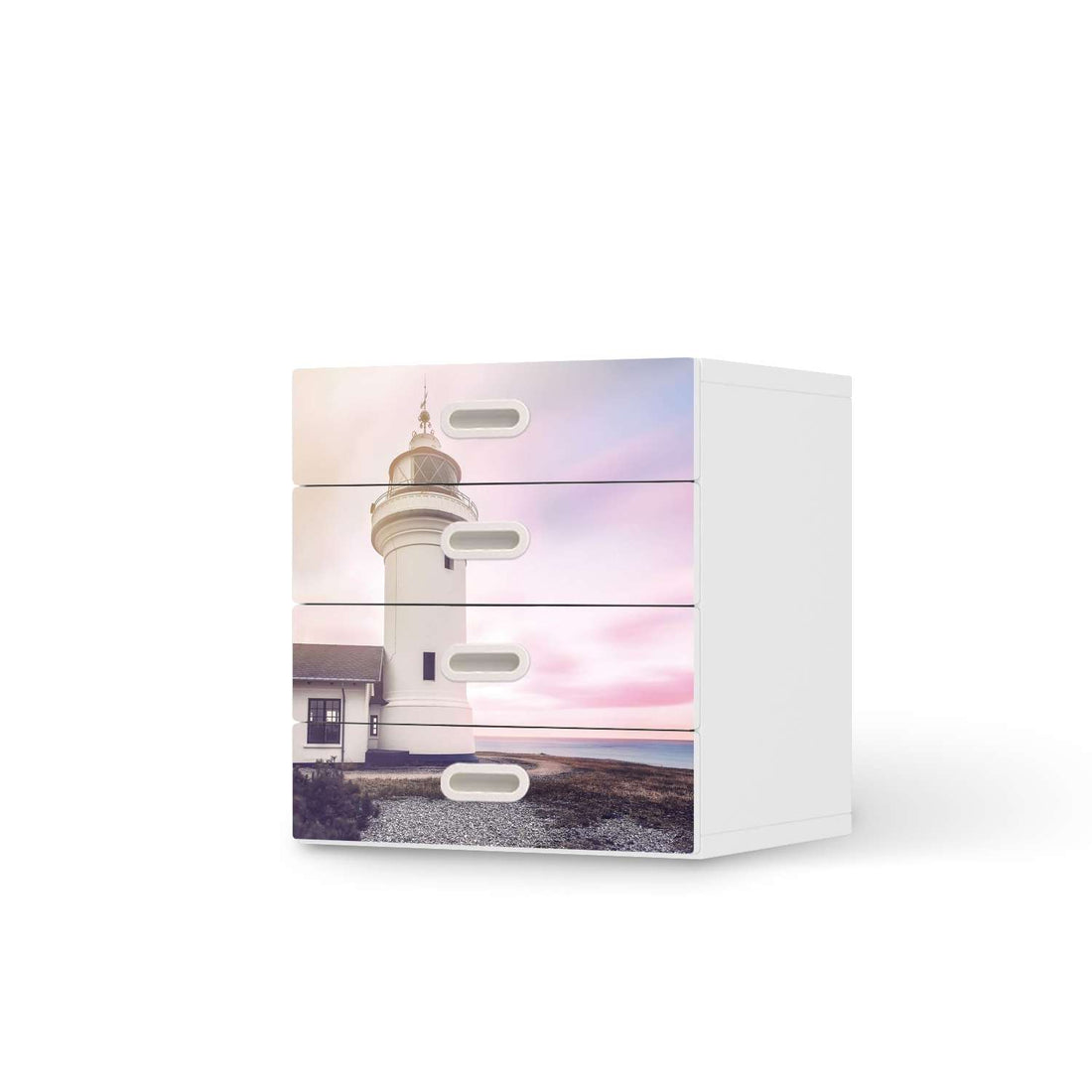 Klebefolie Lighthouse - IKEA Stuva / Fritids Kommode - 4 Schubladen  - weiss