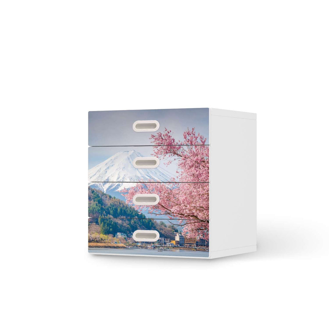 Klebefolie Mount Fuji - IKEA Stuva / Fritids Kommode - 4 Schubladen  - weiss
