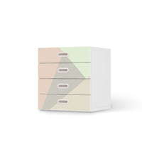 Klebefolie Pastell Geometrik - IKEA Stuva / Fritids Kommode - 4 Schubladen  - weiss