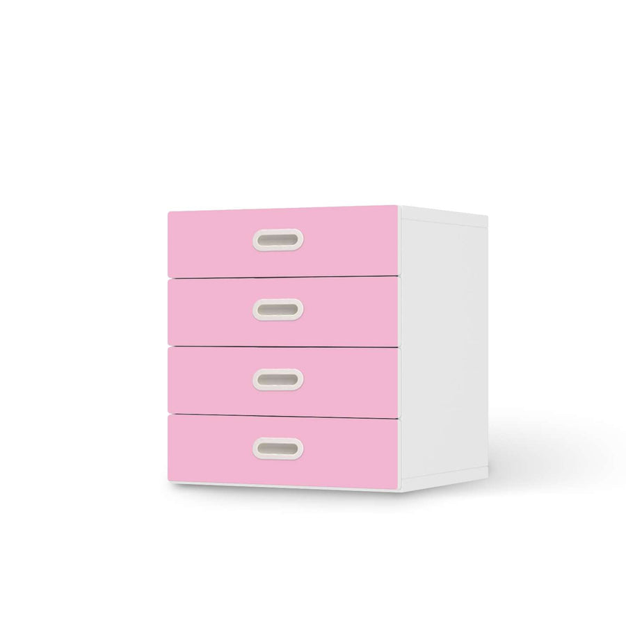 Klebefolie Pink Light - IKEA Stuva / Fritids Kommode - 4 Schubladen  - weiss