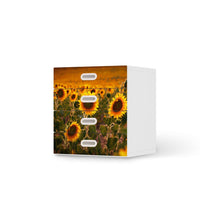 Klebefolie Sunflowers - IKEA Stuva / Fritids Kommode - 4 Schubladen  - weiss
