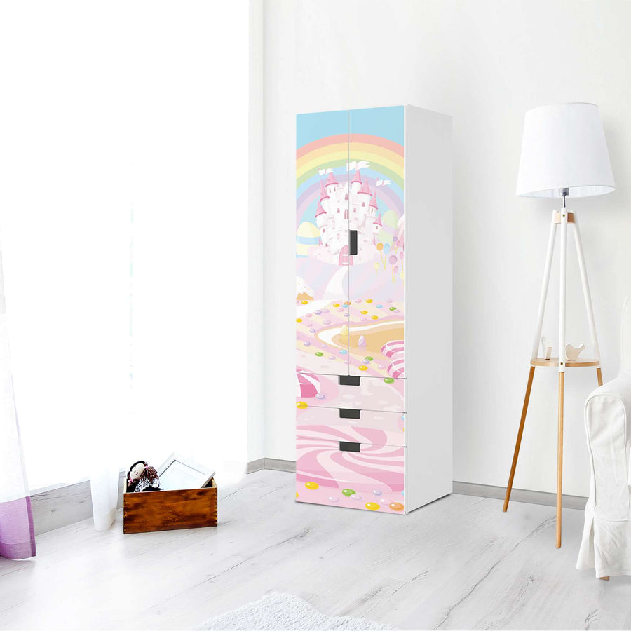 Klebefolie Candyland - IKEA Stuva kombiniert - 3 Schubladen und 2 große Türen (Kombination 1) - Kinderzimmer