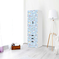 Klebefolie Rainbow Unicorn - IKEA Stuva kombiniert - 3 Schubladen und 2 große Türen (Kombination 1) - Kinderzimmer