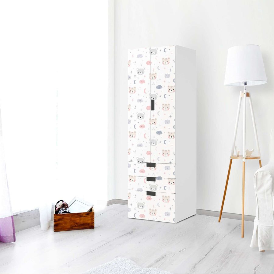Klebefolie Sweet Dreams - IKEA Stuva kombiniert - 3 Schubladen und 2 große Türen (Kombination 1) - Kinderzimmer