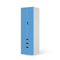 Klebefolie Blau Light - IKEA Stuva kombiniert - 3 Schubladen und 2 große Türen (Kombination 1)  - weiss