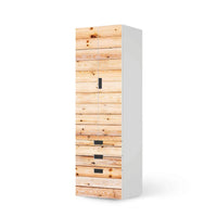 Klebefolie Bright Planks - IKEA Stuva kombiniert - 3 Schubladen und 2 große Türen (Kombination 1)  - weiss