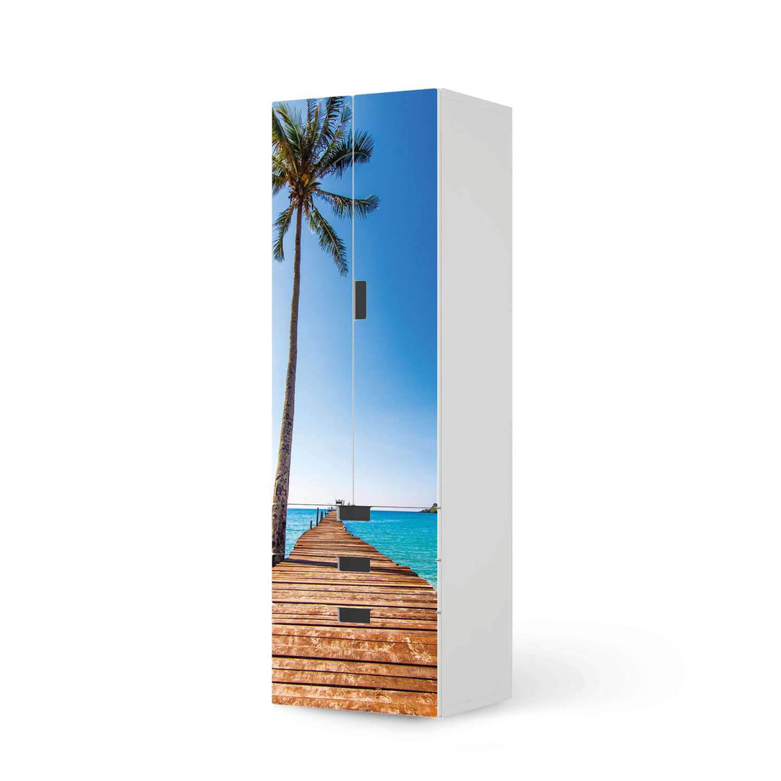 Klebefolie Caribbean - IKEA Stuva kombiniert - 3 Schubladen und 2 große Türen (Kombination 1)  - weiss