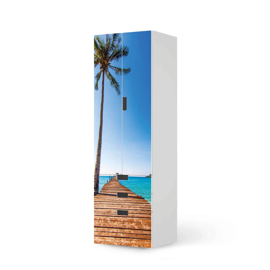Klebefolie Caribbean - IKEA Stuva kombiniert - 3 Schubladen und 2 große Türen (Kombination 1)  - weiss