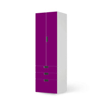 Klebefolie Flieder Dark - IKEA Stuva kombiniert - 3 Schubladen und 2 große Türen (Kombination 1)  - weiss