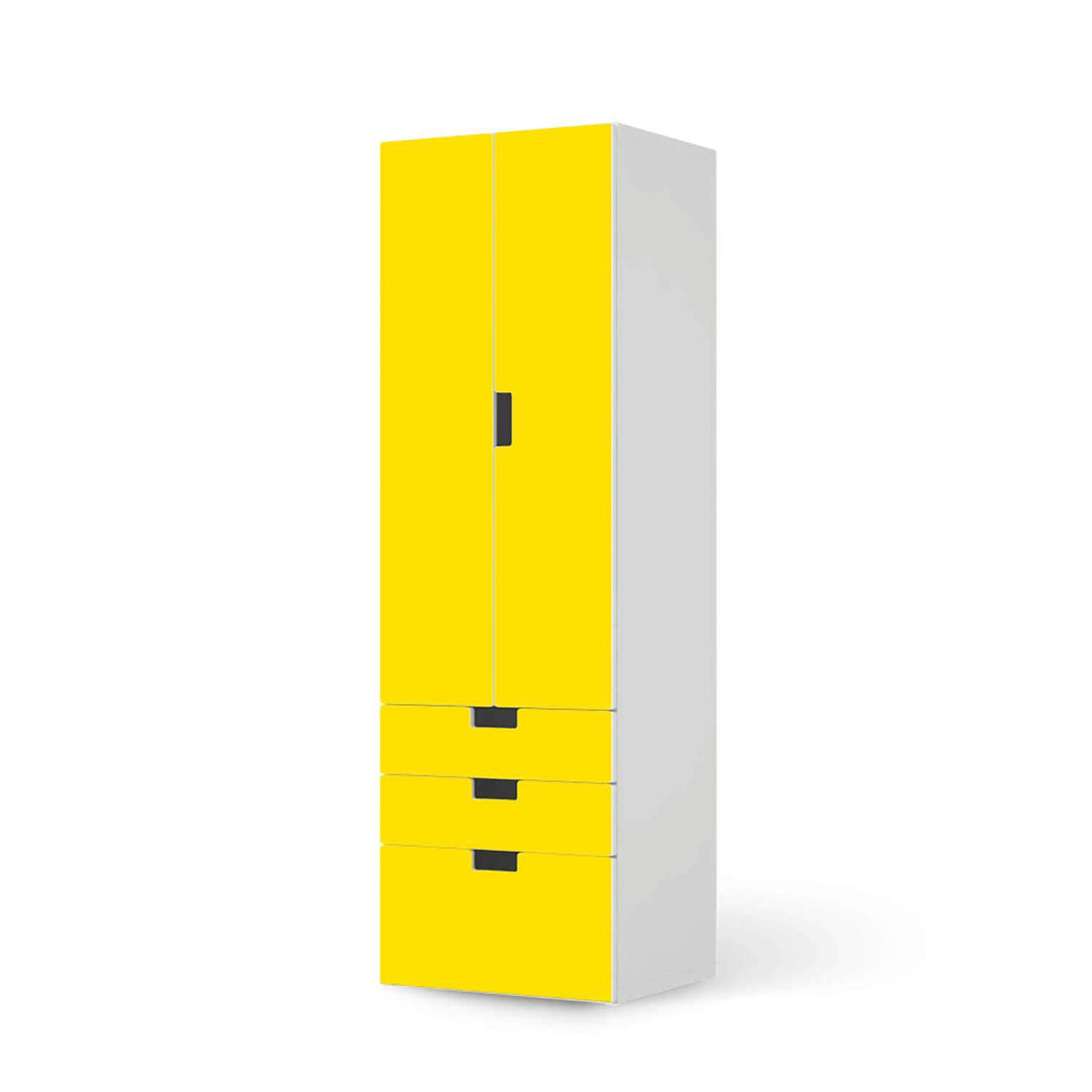 Klebefolie Gelb Dark - IKEA Stuva kombiniert - 3 Schubladen und 2 große Türen (Kombination 1)  - weiss