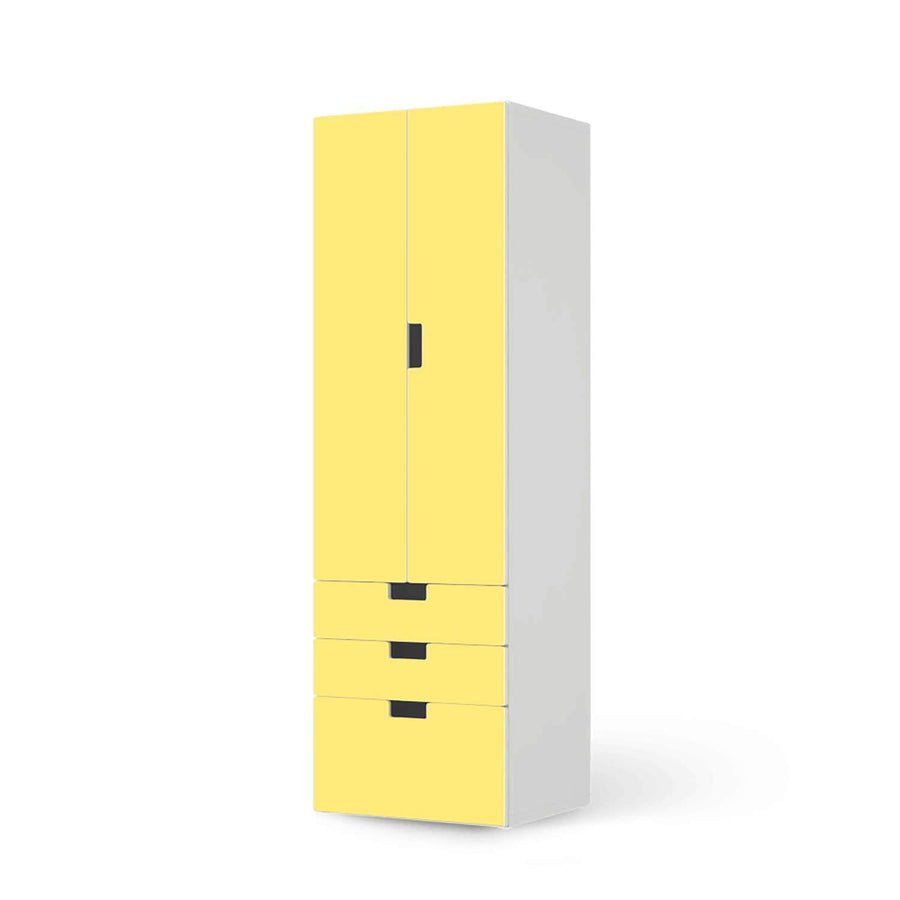 Klebefolie Gelb Light - IKEA Stuva kombiniert - 3 Schubladen und 2 große Türen (Kombination 1)  - weiss