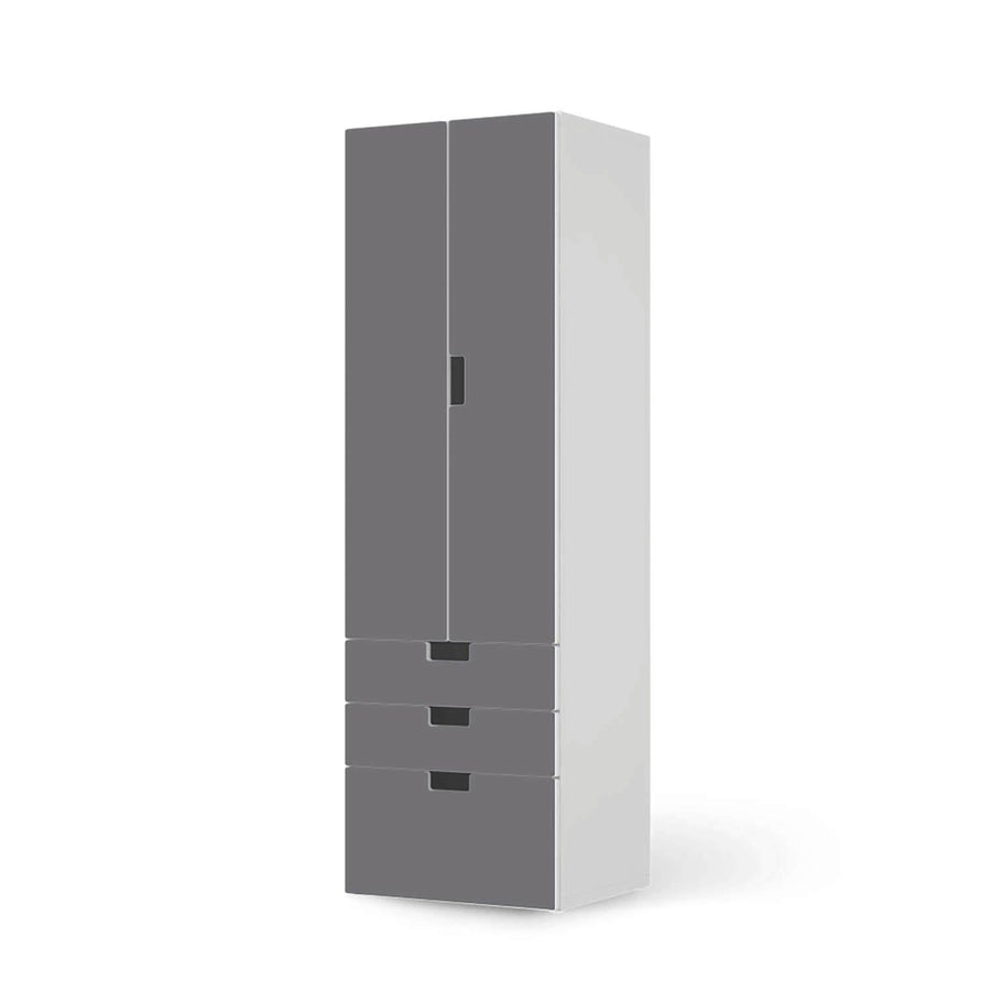 Klebefolie Grau Light - IKEA Stuva kombiniert - 3 Schubladen und 2 große Türen (Kombination 1)  - weiss