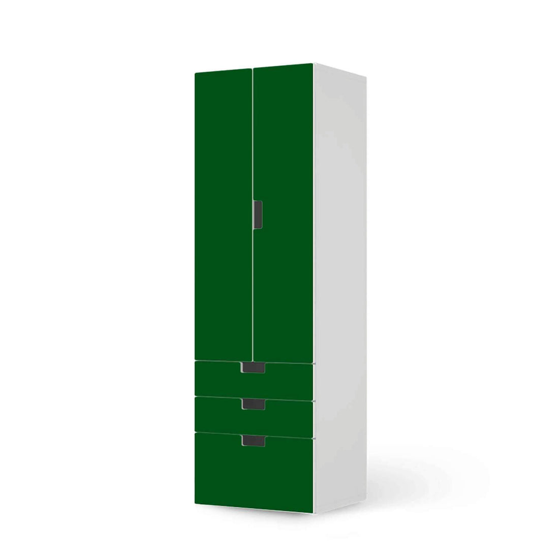Klebefolie Grün Dark - IKEA Stuva kombiniert - 3 Schubladen und 2 große Türen (Kombination 1)  - weiss