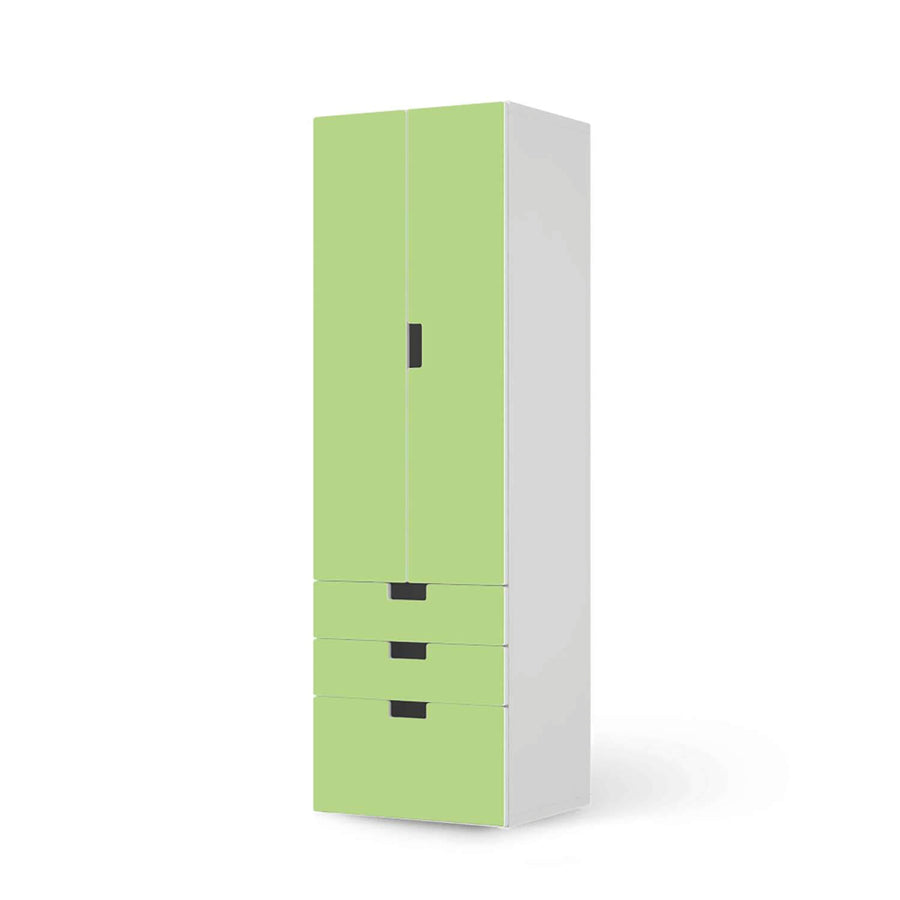 Klebefolie Hellgrün Light - IKEA Stuva kombiniert - 3 Schubladen und 2 große Türen (Kombination 1)  - weiss