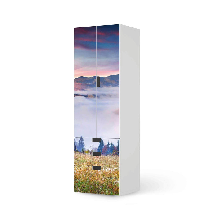 Klebefolie Herbstwald - IKEA Stuva kombiniert - 3 Schubladen und 2 große Türen (Kombination 1)  - weiss