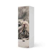 Klebefolie Kitty the Cat - IKEA Stuva kombiniert - 3 Schubladen und 2 große Türen (Kombination 1)  - weiss